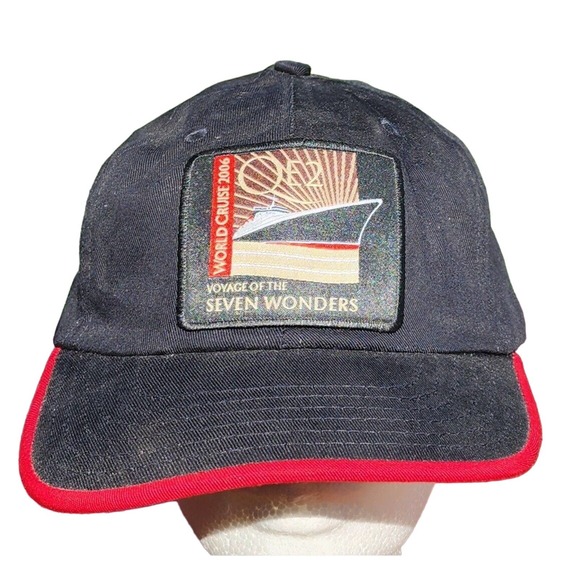 Cunard QE2 Voyage Of The Seven Wonders 2006 Strapback Adjustable Cap Embroidered - Picture 1 of 7